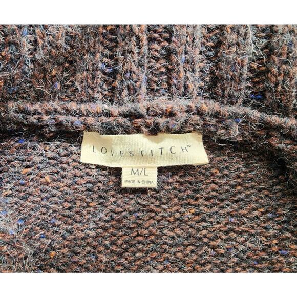 Stitch Fix Coat Womens Size M/L Brown Wool Blend ZipUp Dark Academia Cabin Core - Picture 5 of 9